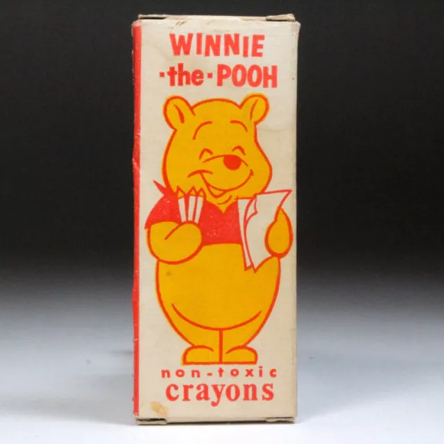 Vintage Disney Winnie the Pooh Crayon Box Tigger Piglet Eeyore Kanga Roo (1964)