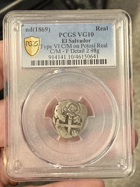 Bolivia 1 Real 1648 Countermark El Salvador PCGS Certificated Rare