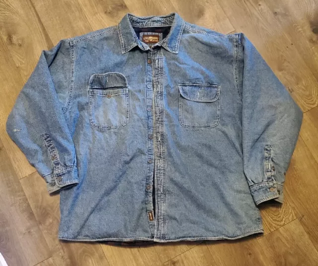 Levis Mens 2XL Sherpa Fleece Lined Denim Jean Button Shirt Jacket Blue