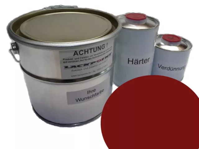 5 Liter Set 2K Car Paint GDR Indian Red No Clear Varnish Ifa Classic Car Color