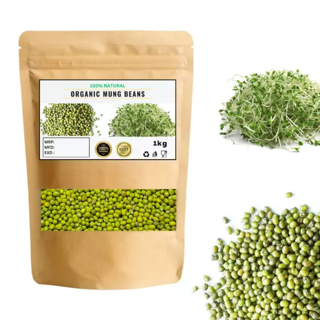 Organic Mung Beans - Sproutable, Non-GMO, Kosher, Raw, Vegan,  100% Pure, Naturl