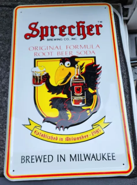 Vintage Sprecher Root Beer Brewing Sign - Soda Advertising 1980's - Milwaukie WI