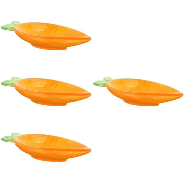 4pcs Bowl de hamster en forme de carotte en céramique bol de rat Hamster Water