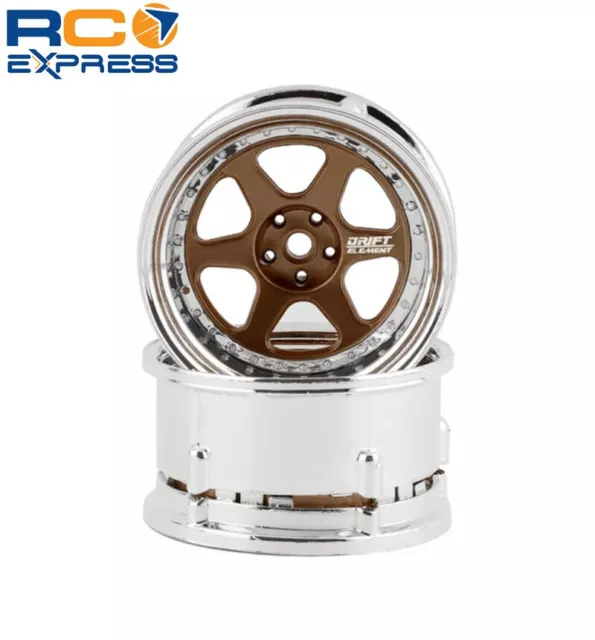 DS Racing Drift Element 6 Spoke Drift Wheels (Bronze & Chrome) (2) DSC-DE-221