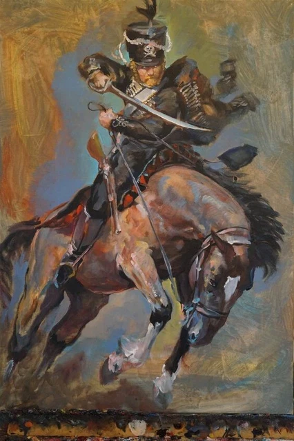Tableau Toile Soldat Guerre Militaire Empire 50x70 Cm