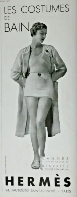 AD PRINT Original 1933 - HERMÈS LES COSTUMES DE BAIN - BATH SUITS