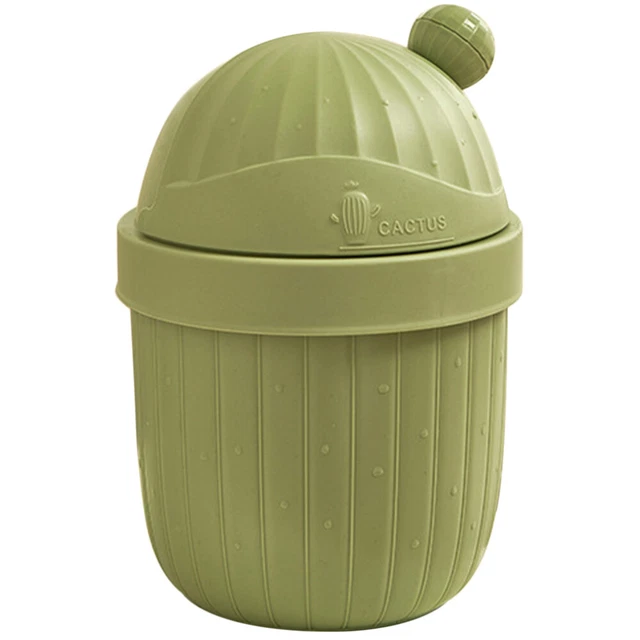 Bofanze Lot De 2 Mini Poubelles De Table Avec Couvercle - Blanc Et Rose - Bureau Salle De Bain