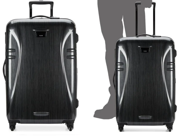 TUMI International Light Medium Black Polycarbonate Business Spinner Suitcase 28