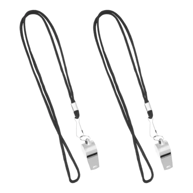 2 Pcs Rostfreier Stahl Lanyard Pfeife Reisen Pfeifen Mit Seil