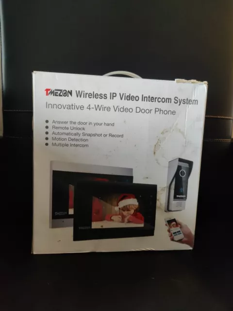 TMEZON 2MP Wireless WiFi Video Doorbell Security Intercom System 7'' LCD Monitor