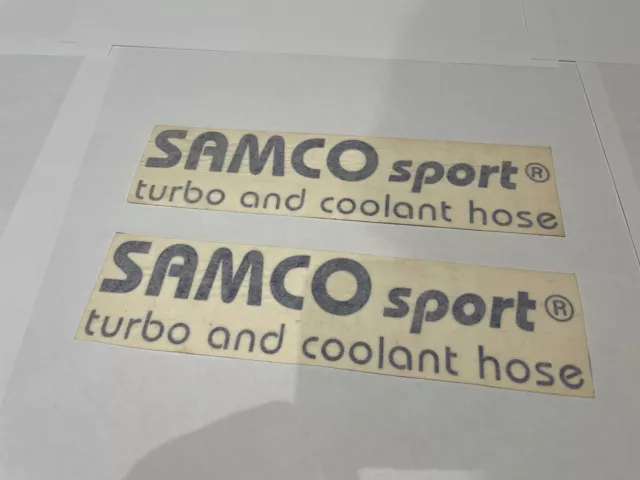 2x Vintage blue Genuine Samco Sport Hose Decals Stickers Race Rally Racing
