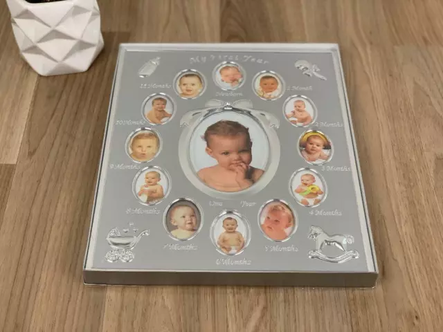 Baby's First Year Picture Photo Frame Keepsake Newborn Baby Shower Gift Boy Girl 3