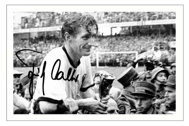 FRITZ WALTER Signed Autograph PHOTO Gift Signature Print WEST GERMANY Soccer