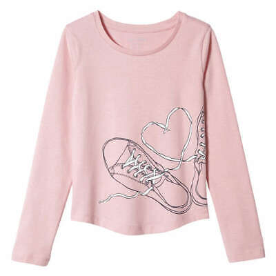 Joe Fresh Girls Light Pink Sleeved Shoelace Heart Top Tshirt - Med - 7-8 Yrs