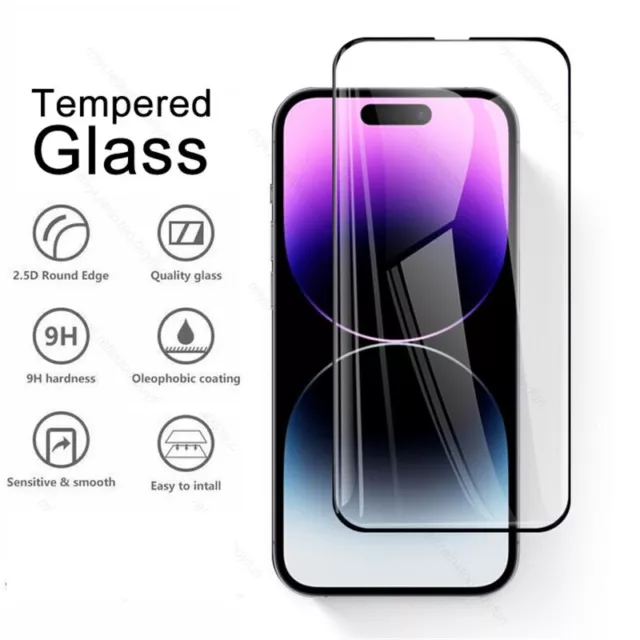 Tempered Glass Screen Protector For iPhone 15 Pro 14 13 12 11 Pro XS XR Plus OG