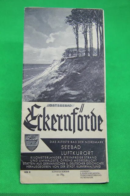 Werbe-Prospekt Ostseebad Eckernförde 1939 mit Wohnungsanzeiger Werbung Nordmark