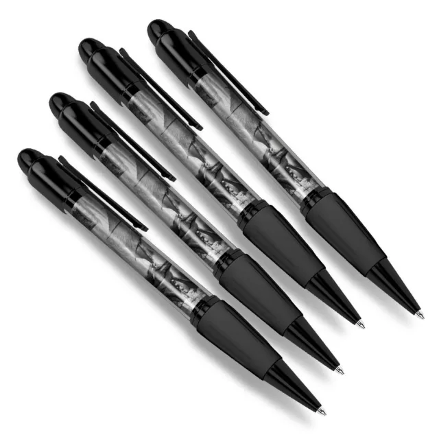 Set of 4 Matching Pen BW - Awesome Dragon Castle Fantasy Art #36030