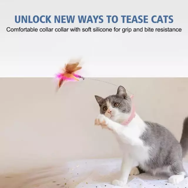 Cat Toys Funny Feather Teaser Stick with Bell Pets Kitten Playing T3V7 B6F4