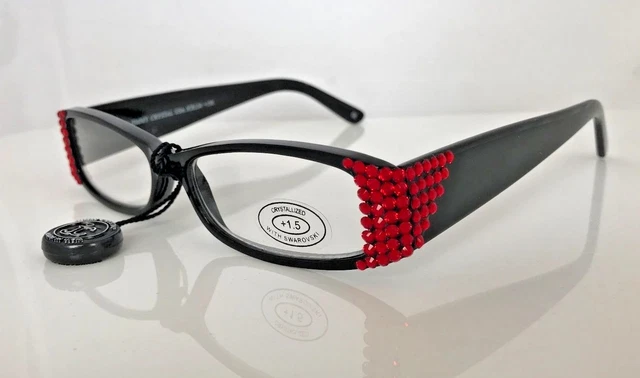 Jimmy Crystal Light Siam Swarovski Crystal Reading Glasses, +1.50 Lens, JCR124