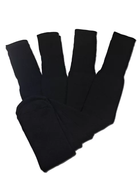 4 Pairs Mens Black Tube Socks Big and Tall Extra Long Thick Cotton - 28 Inches