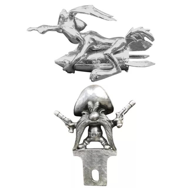 1* Wile E Coyote Car hood ornaments Rocket Metal Hood Decoration Cartoon Vintage