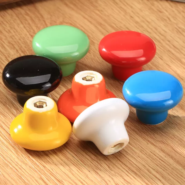 5x Retro Ceramic Round Door Knobs Drawer Cabinet Cupboard Dresser Pull Handles