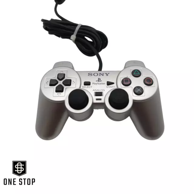 Controller PS2 Joystick Originale Sony Playstation 2 Argento Joypad Satin Silver