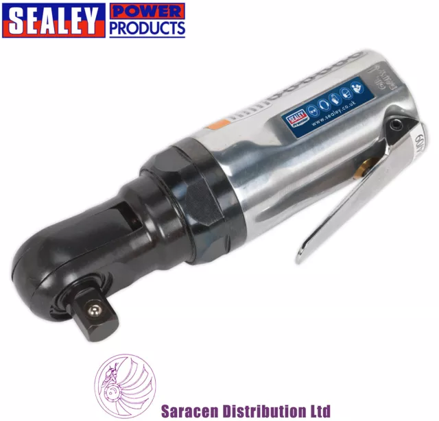 Sealey 3/8" Square Drive Super Stubby Air Ratchet Wrench - Sa633