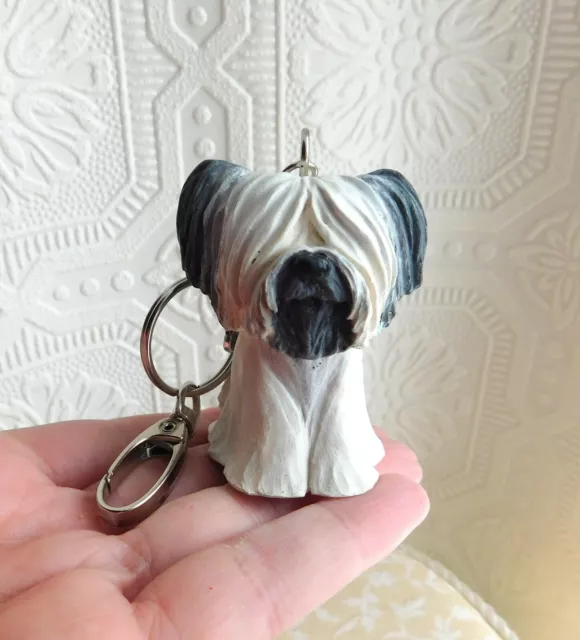 Skye Terrier Key chain Handmade Furever Clay Resin Sculptures by Raquel