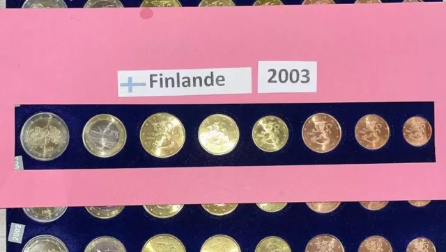 Série de 8 pièces Finlande 2003 de 1 cnt à 2 euros Neuve 🇫🇮