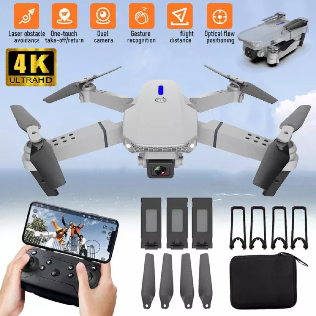 New Pro Drone 4K HD Dual Camera GPS WIFI FPV RC Quadcopter Foldable + Gift Bag