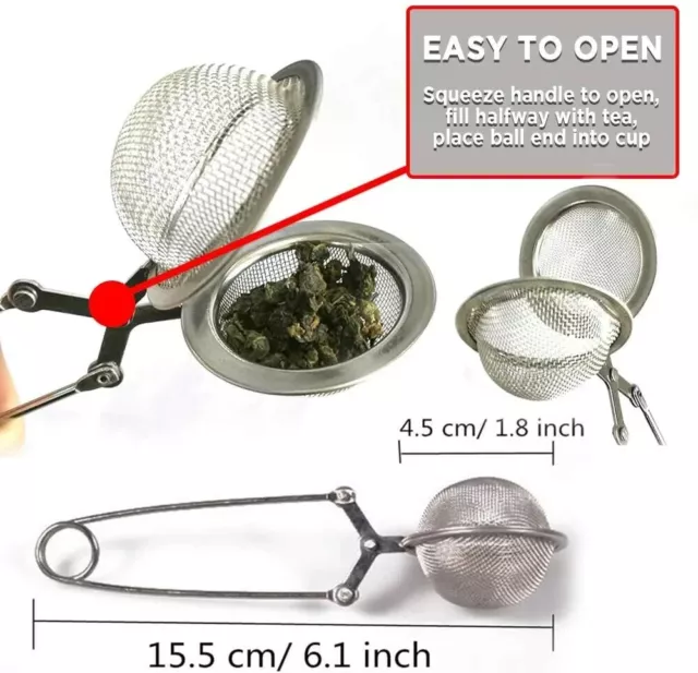 Tea Infuser Strainer Stainless Steel Mesh Filter Herb Leafs Spice