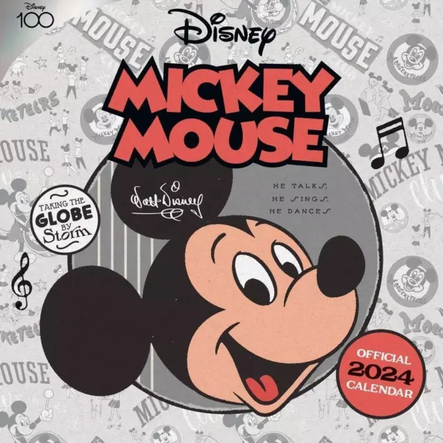 MICKEY MOUSE CLASSIC Disney 100 2024 Square Calendar £13.49 PicClick UK