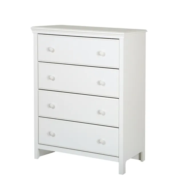South Shore 4 Drawer Chest Cotton Candy Transitional Pure White