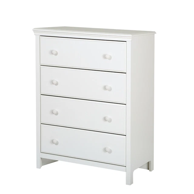 South Shore 4 Drawer Chest Cotton Candy Transitional Pure White