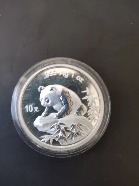 China , 1999 , 10 Yuan , 1 Unze Silber , Panda