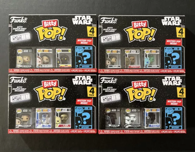 Funko Bitty Pop! Lot (4) Star Wars Series 1 to Series 4 Mini Figure Sets