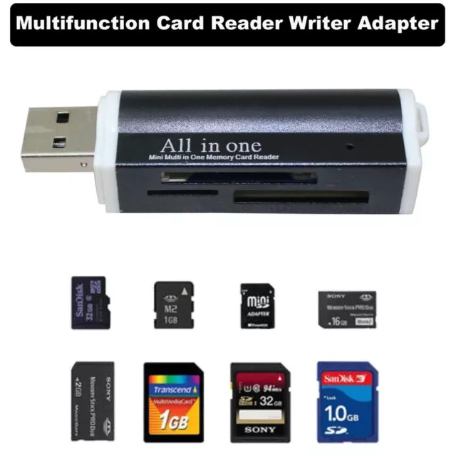 All in One High Speed Memory Card Reader For Micro SD MMC SDXC SDHC TF M2 MS Duo