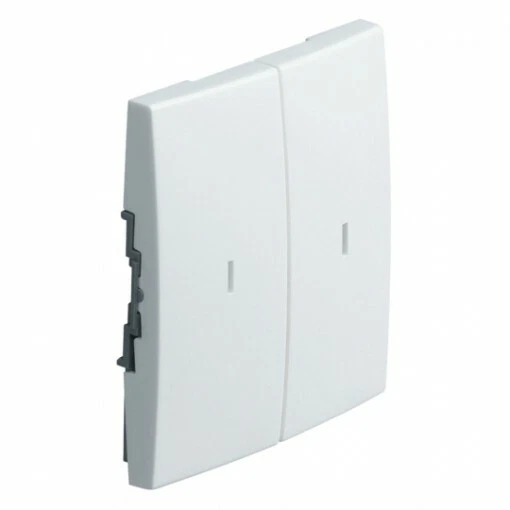 HAGER WK786B - 1 Touche double à voyant - Kallysta - coloris Blanc Névé
