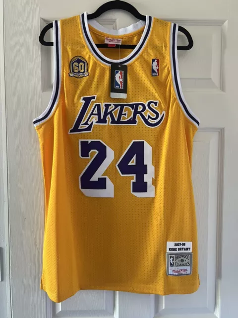 Kobe Bryant Mitchell & Ness Hardwood Classic #24 60th Anniv Sz Large Jersey