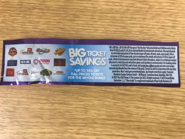 Cadburys 'Up To 50% Off For Up To 4 On The Day' Voucher Merlin- Expires 31/07/24