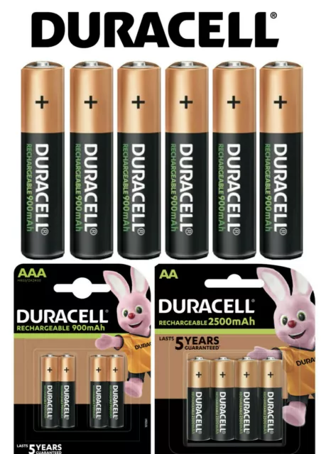 Duracell Power Akkus AAA Micro 900mAh AA Mignon 2500mAh Batterien * aus 2024 *