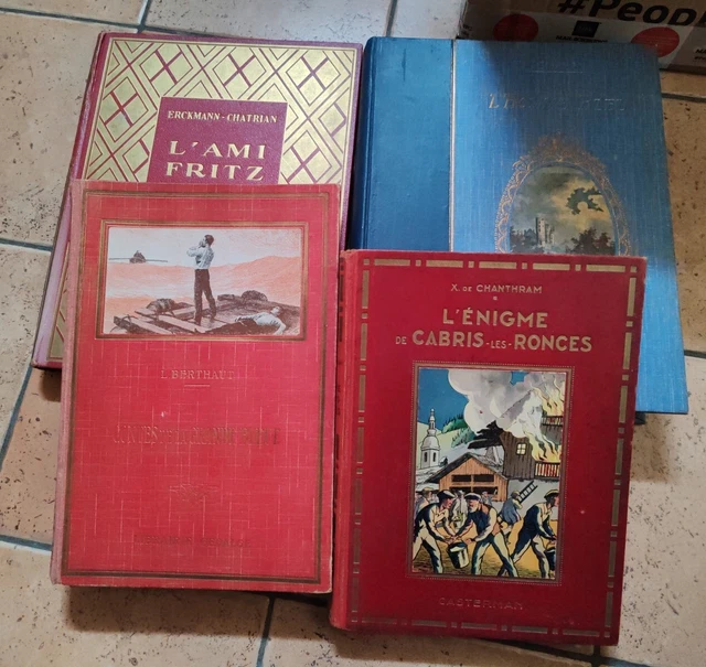 Lot de 8 Livres anciens des Bibliothèque Rose & Verte, Années 1950 à 1970 - Label Emmaüs