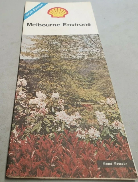 1970S SHELL OIL Co. Map of MELBOURNE , Victoria Australia MOUNT MACEDON ...