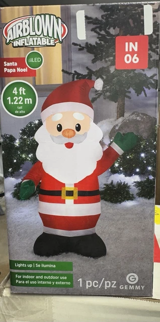 GEMMY 4’FT AIRBLOWN Santa Inflatable LED light Christmas Holiday NEW £ ...