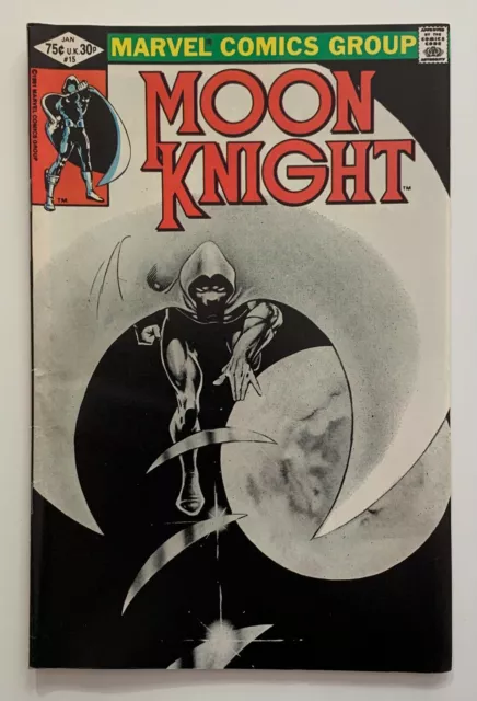 Moon Knight #15 KEY 1st App Xenos, 1st Direct Market MCU (Marvel 1982) FN+