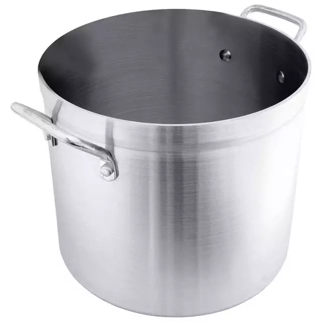 CRESTWARE HPOT20 Heavy Duty Stock Pot,12.37" Dia,Aluminum 21D670