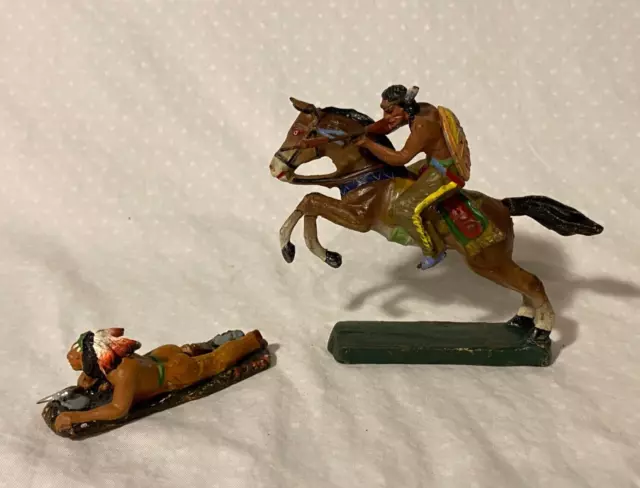 Elastolin Composition Native American Indians Toys Germany T-77