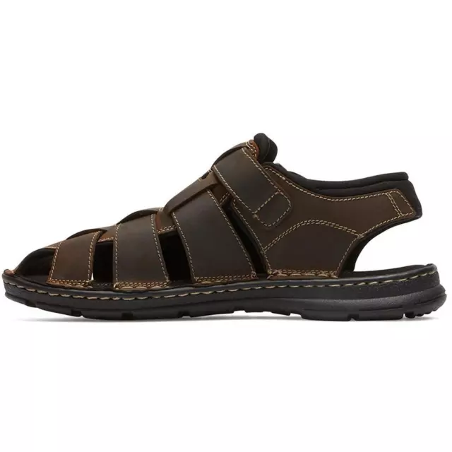 ROCKPORT MENS DARWYN Fisherman Brown Slide Sandals Shoes 10 Wide (E ...