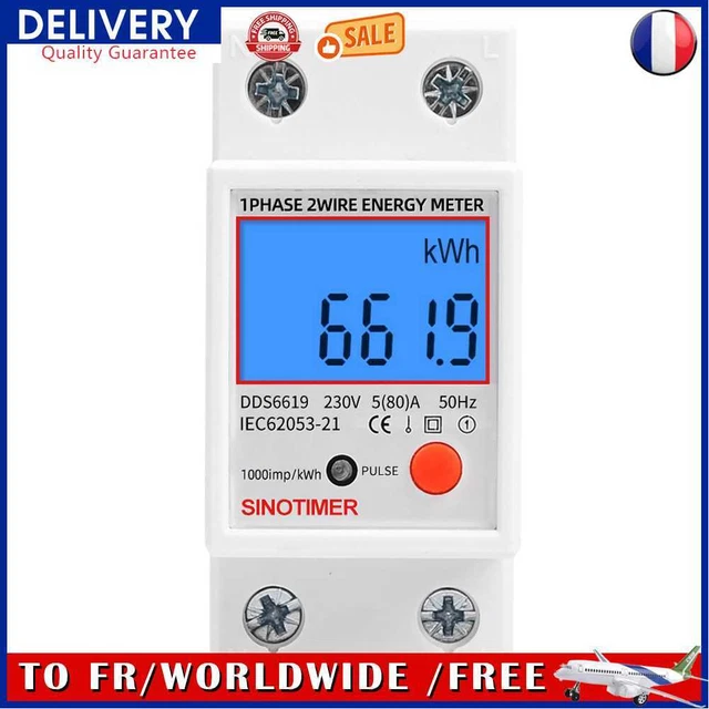 Digital Electric Energy Meter Din Rail Electrical Meter for Household Components